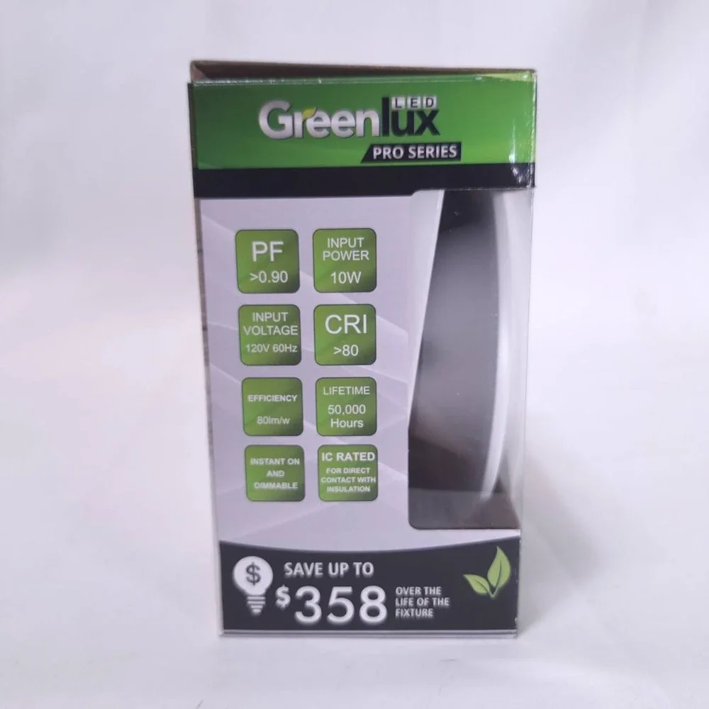 Greenlux‎ LED 4in Recessed Downlight 10W Dimmable Soft White 800 Lumens
